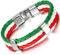 Cupimatch Herren Damen Retro Armband Nationalflagge Geflocht Lederband Fussball Weltmeisterschaft Kordelarmband