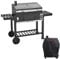 CosmoGrill Outdoor XXL Smoker Barbecue Charcoal Portable BBQ Grill with Waterproof Cover | Adjustable Charcoal Pan, Warming Rack and Thermometer | Large Coal BBQ Smoker for Home Garden Party Cooking