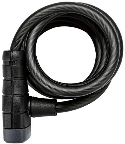 ABUS spiral cable lock Primo 5510K/180 + SCLL bracket - bicycle lock made of 10 mm thick, flexible cable - security level 3-180 cm - black