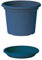 Euro3plast Geo Blumentopf mit Untersetzer 12 Größen und 9 Farben zur Wahl (25 cm, Petrol-Blau)