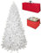 Totò Piccinni Albero di Natale Artificiale NOEL, Folto, Effetto Realistico, Rami a Gancio, Facile Montaggio, PVC, Ignifugo con Borsone (210 cm, Bianco)