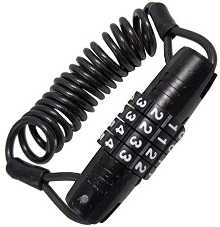 VORCOOL Lucchetto per Bici con Cavo Lucchetto per Motocicletta Blocco per Freno A Disco con Allarme per Scooter Bici Elettrica Lucchetto con Password Lucchetto con Cavo Compatto