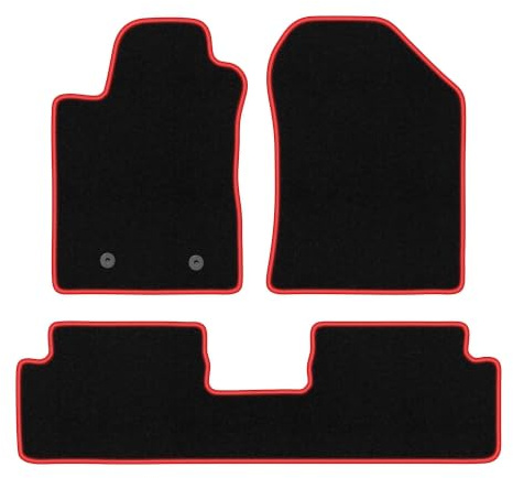 Velours-Fußmatten passend für Toyota Corolla Verso II 2004-2009, CARLUX | passend für Minivan; Velours-Teppich (Polypropylen), ca. 6,5 mm; rutschfest, runde Befestigungen (Typ AV)