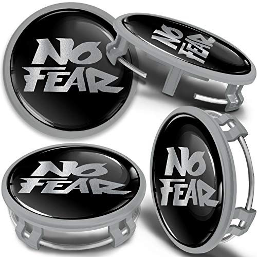 SkinoEu 4 x 75mm Cache-Moyeu Capuchons de Centre Enjoliveurs de Roué Voiture Cache Moyeux Jante Alliage Cache-Moyeux Compatible avec Numéro de Pièce B66470207 / B66470200 Argent No Fear cms 3 Z*