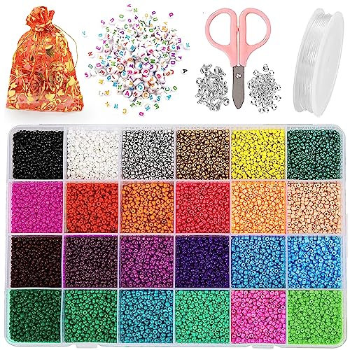 ZFYQ Perles pour Bracelet, 2mm Perles de Rocaille pour Bricolage Bijoux Fabrication Kit