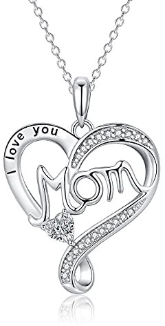 USEEDOVIA Muttertagsgeschenk Kette Halskette Damen Mutter Herz Ketten Schmuck Geschenk für Mama Geburtstag Muttertag mit Geschenkbox