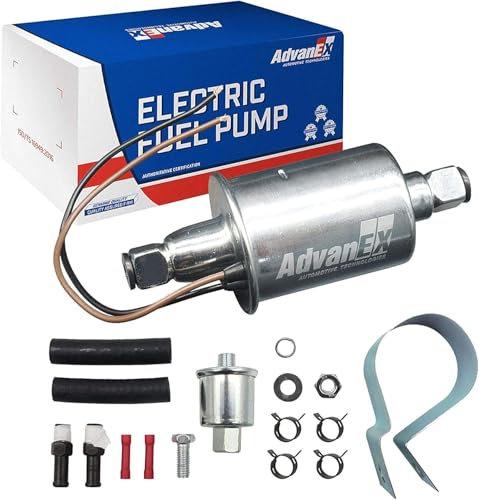 AdvanEX Universal Electric Fuel Pump 12V 2.5-4.5PSI Inline External 5/16 Inch Compatiable with Gas Diesel Marine Carburetor Marine E8016S