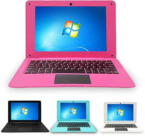 BlueBose Mini Laptop Notebook Portatile Windows 10 Full HD 10,1 Pollici Ultrabook PC Netbook 2 GB RAM + 32 GB Quad Core USB WiFi HDMI Webcam Bluetooth (Rosa)