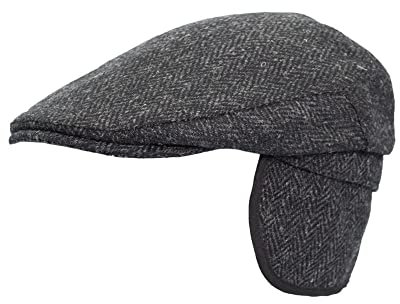 WALKER AND HAWKES - Edward - Unisex Schiebermütze mit Ohrenklappen - Harris Tweed - Rotguss - XXL (61cm)
