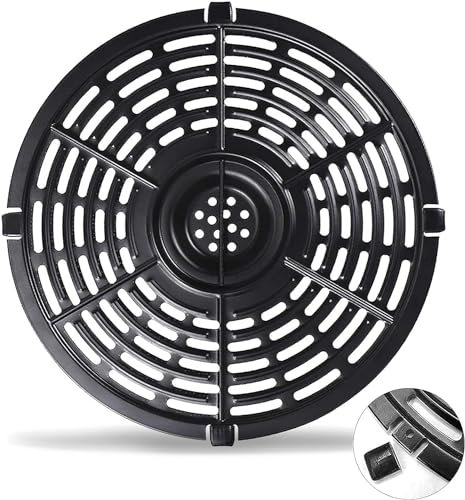 Air Fryer Grill Pan for Power XL 5QT Air fryer, 8.7'' 5QT Round Non-Stick Air Fryer Replacement Tray Rack Parts Accessories Crisper Plate Grill Plate for Ultrean Gourmia Air Fryer, Dishwasher Safe