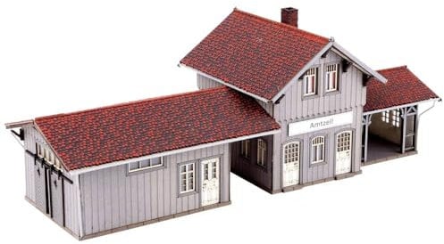 NOCH Haltepunkt „Amtzell“, Modellbahn Bahnhof, 4,7 x 11,9 cm für Spur N ideal für realistische Bahnszenen