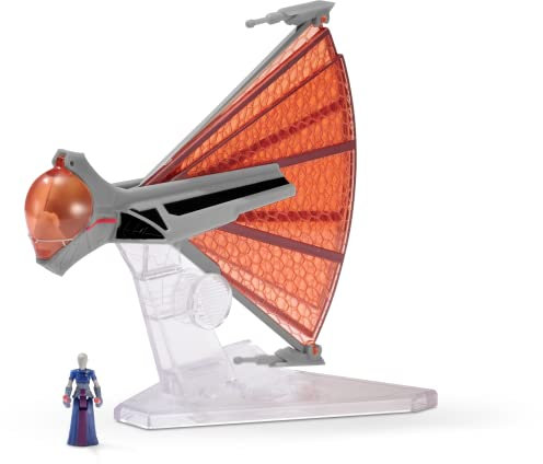 Star Wars Micro Galaxy Squadron Light Armour Class Asajj Ventress's Ginivex Starfighter Vaisseau de 8 cm avec Micro-Figurine Asajj Ventress de 2,5 cm, Taille Unique