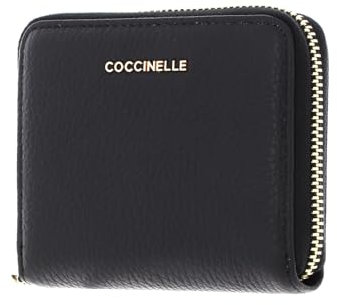Coccinelle Metallic Soft Leather Zip Around Wallet Noir