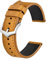 BISONSTRAP Uhrenarmband aus Italienischen Leder, Armband aus Öl Wachs Kalbsleder, 20mm, Goldbraun