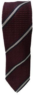 Generico Krawatte aus 100 % Seide, hergestellt in Italien, 8 cm, Farbe Bordeaux, blaue Streifen, italienischer Stoff, Schneiderei, gelb, Uomo, Taglia unica