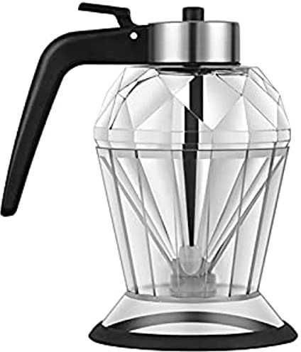 EdirFtra Honigspender, Edelstahl oben tropffreies Glas, Tropfglas Quetschflasche, Honig Vorratsbehälter, Küche Gewürze Quetschflasche, 200 ml