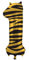 Folat 64168 Luftballon Geburtstag Ziffer Zahl 8 Tiger Chic Löwe Braun Schwarz 86 cm - Helium Ballon Decoration Geburtstagdeko, Ballon Zahl