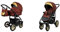 BabyLux Gold Lux 2-in-1 Baby Kinderwagen Tief und Kinderwagen mit Zubehör Verstellbar und faltbar Aluminium Konstruktion Wasserdicht Nicht abnehmbare Räder Chocolate Black Frame