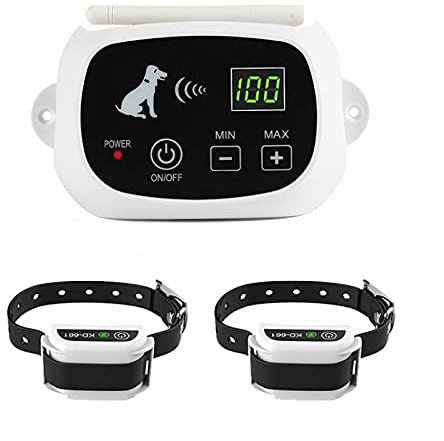 QXbecky Système à Distance de clôture pour Chien sans Fil KD-661 Gros Chiens Dispositif de clôture électronique Collier de Dressage pour Animaux de Compagnie étanche Choc électrique réglable 1with2