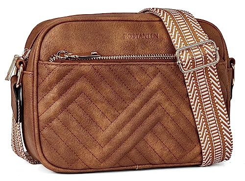 BOSTANTEN Handytasche zum Umhängen Damen,Handy Umhängetasche Leder,Crossbody bag mit verstellbarem Breiter Gurt, gesteppte Handtasche Damen klein