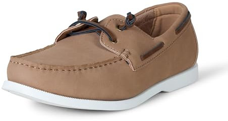 Amazon Essentials Zapato Náutico sin Cordones con Ventilación Hombre, Marrón Caqui, 41.5 EU