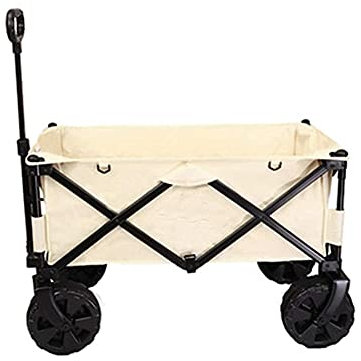 ZAANU Handwagen, Trolley Gartenwagen Outdoor Camping Kleiner Wagen Vierrädriger Wagen Zusammenklappbarer tragbarer Einkaufswagen Campingwagen Campinganhänger/Weiß/ (Szie White)