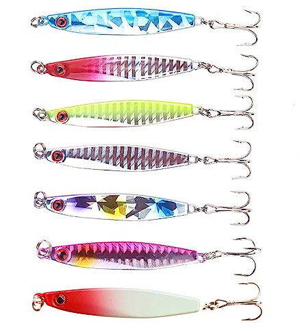 7PCS Sea Fishing Spinners Set, 7Pcs Spinner Fishing Lures Fishing Spoons Lure Baits for Bass Mackerel Trout - 14g/0.5oz