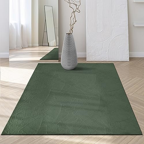 Mia´s Teppiche Rosy - stilvoller 3D Teppich mit Anti-Rutsch-Rücken, flauschig, rutschfest und pflegeleicht, Grün, 160 x 220 cm
