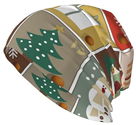 MUMICO Strickmütze mit Adventskalender-Muster, für Herren und Damen, Totenkopfmütze, multifunktional, mehrfarbig, One size