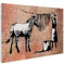 HEALANCY Bilder Banksy Street Art - KOMPLETT AUFHÄNGFERTIG - Wandbilder Wohnzimmer - Deko Modern - Schlafzimmer - Kunstdruck Wanddeko Küche - Zebra Tiere Graffiti