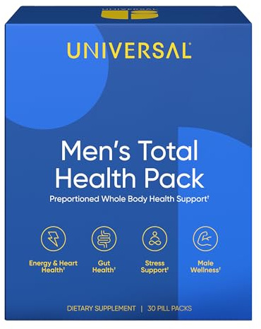 Tägliches Multivitaminpräparat mit 22 wichtigen Vitaminen & Mineralien - für Energie & Immunsystem - mit Vitamin C, D, B12, E, A, B6, K, Biotin & Zink - Men's Total Health Pack - (30er Pack)
