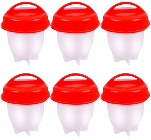 NAUZE 6Pieces Egg Boiler Silicone Non-stick Egg Cooker Fast Poaching Egg Molds Breakfast Making Kitchen Accessories for Cooking