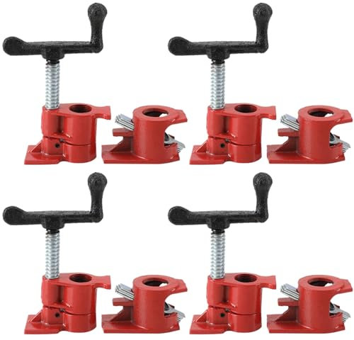 NICCOO 4 Set Pipe Clamp Woodworking Wood Gluing Pipe Clamps Wood Carpenters Clamp 3/4 Quick Release Heavy Duty