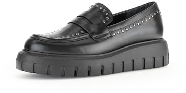 Gabor Damen Slipper, Frauen Slip On,Best Fitting,Slip-ons,Mokassins,Halbschuhe,Slides,Schlupfschuhe,Loafer,schwarz(Altsilber),39 EU / 6 UK