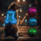 Light Up Dog Hundegeschirr Leuchtend LED Aufladbar - Leuchtgeschirr Leuchtend für Klein Mittelgroße Grosse Hund, Reflektierende Brustgeschirr Beleuchtetes Hundegeschirr, 4-Punkt Verstellbar,Blau,XL