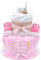 Trend Mama® | Sprüche Windeltorte | Meine Eltern sind jetzt auch Nachts erreichbar| 24 Windeln (Gr.2) Baby Lätzchen, Babysocken | Baby Party Geschenk (Rosa)