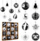 Aitsite 16 Pcs Christmas Baubles, Black and White Shatterproof Xmas Baubles Christmas Tree Decorations Large Balls Ornaments Hanging Decorations for Xmas Holiday Party Home