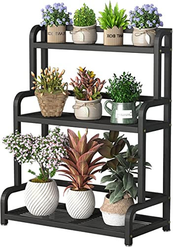 MYVVKIA Supporto per Piante da Interno Scaffale per Piante in Metallo a 3 Livelli Scaffale per Scale Portavasi da Fiori Espositore per Piante da Interno per Esterni per Giardino