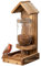 Navaris Vogelhaus - Futterspender mit Glasflasche - Durchsichtiges Vogelhaus für Wildvögel - Vogelfutterstation zum Aufhängen im Garten - Futterstation für Vögel - Kiefernholz