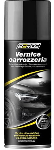 BBROSS Vernice Carrozzeria Nero Lucido 400ml | Stucco Carrozzeria Auto | Carteggiabile | Riempitivo | Graffi