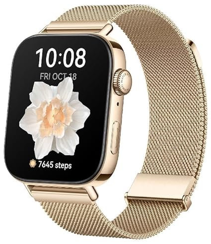 HUAWEI WATCH FIT 3 Smartwatch for men women, iOS & Android, Up to 10 Days Battery Life, Bluetooth Calls, GPS Smartwatch, Aluminum Case, AMOLED Display, Health&Fitness Tracker, Gold