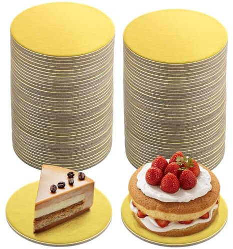 Circle - Mini tablas para tartas de 4 pulgadas, 80 unidades, platos de cartón antiadherente recubiertos para tartas, pequeñas bandejas resistentes al calor para mousses, cupcakes, postres