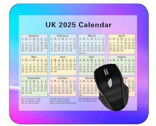 YENDOSTEEN 2025 UK Calendar Mouse PadsSpots Background Light Bright Gaming Mouse Pad #156