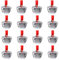 Marrywindix 16 Stück Weihnachtsglocken 3,8 cm silberne Glocken Ornamente Bulk Polar Express Glocke mit rotem Band Weihnachten hängende Glocke Dekoration für Weihnachtsbaum Dekoration Party Geschenke