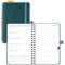 POPRUN Taschenkalender 2025 2026 Klein Notizbuch (Aug.2025-Dez.2026), ca. A6 (16 x 10,5 cm), kalender 2025 Klein Ringbuch mit Softcover - Terminplaner mit Plastiklineal - Petrolgrün
