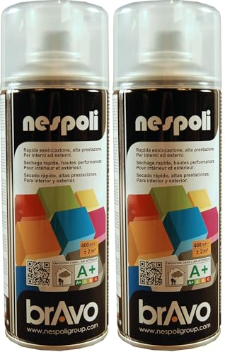NESPOLI Aérosol vernis incolore brillant 400 ml (Lot de 2)