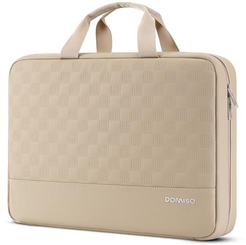 DOMISO 17 inch Laptop Sleeve Case,Waterproof Laptop Bag with Handle,Shockproof Protective Notebook PC Case Compatible with Dell/Lenovo/HP/Acer/Chromebook/MSI,Beige
