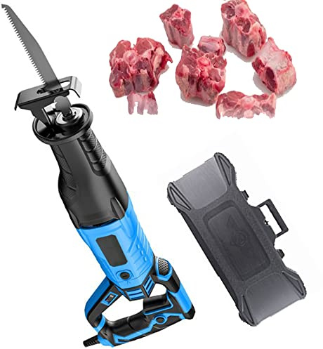 XNYXLPP Scie à os de Viande,Scie de Boucher électrique sans Fil,Scie de boucherie Domestique Commerciale électrique Scie à métaux Tenue (Blue 1050W)