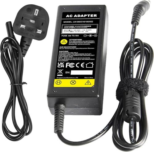 MXJFYY 65W Power Supply AC Adapter Laptop Charger for Samsung R480 R440 R540 R530 R580 QX410 Q430 P560 NP-NF310 R580I R580E R540E R540 R440I R480I R430I Q430H R530CE N110 N120 N130 N140 19V 3.16A