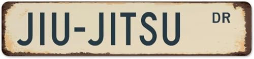 kisoyo Metallschild Jiu-Jitsu, Heimdekoration, Poster, Zimmer, Terrasse, Restaurants, brasilianisches Jiu-Jitsu-BJJ, Metallschild, Geschenk für Badezimmer, 10,2 x 40,6 cm